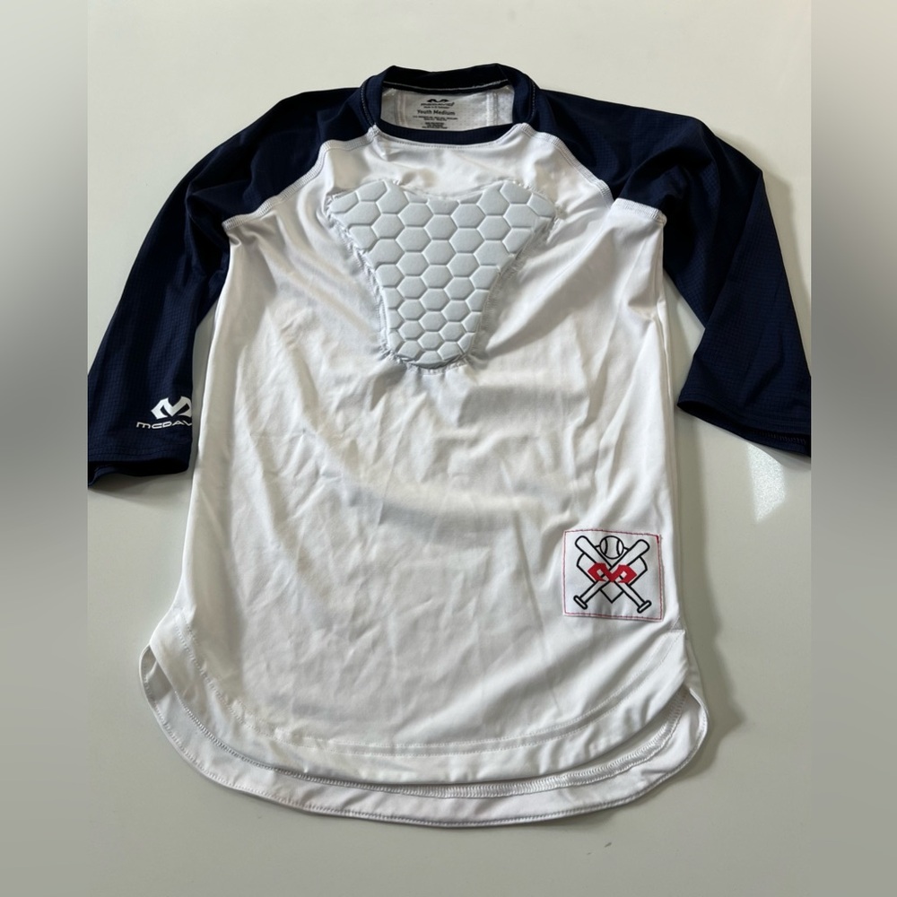 McDavid Hexpad Youth M Sternum 3/4 Sleeve Baseball Shirt Chest Protector